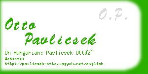 otto pavlicsek business card